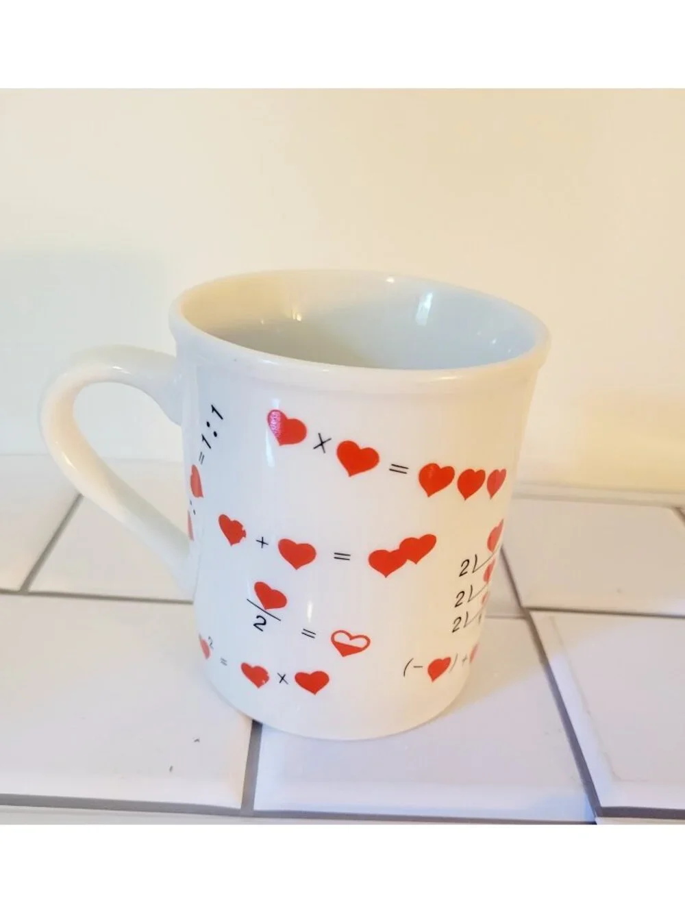 Rare Vintage Toscany Collection Hearts Heart Mug Math LOVE Made In Japan